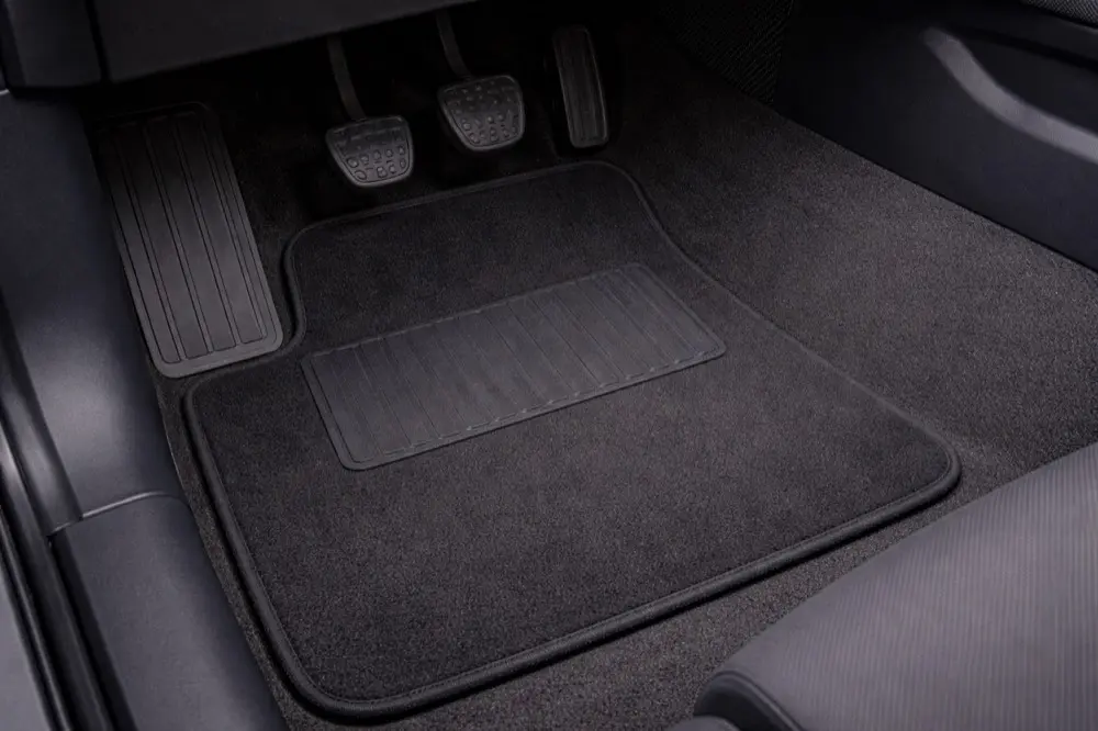 Spotless detailed car interior floor mats
